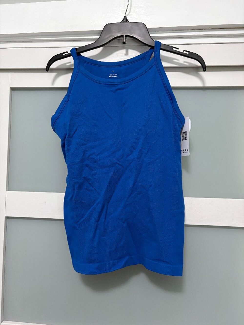Attraco Sports Ladies Biult in Bra Workout Tank Yoga Athletic sz Large L Blue